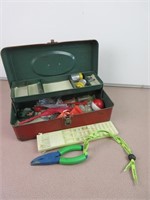 Vintage Tackle Box w/ Assorted Tackle & Tools