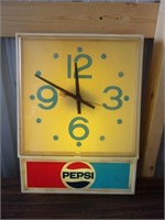 Vintage Pepsi Lighted Clock - 1979