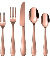 4sets of 5 ZHENFAN Rose Gold Silverware Set