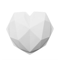 White Geometric Heart Shape Silicone Mold