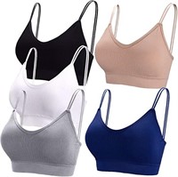 BQTQ 5 Pcs V Neck Tube Top Bra Padded Camisole