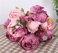 Duovlo Fake Flowers Vintage Artificial Peony S