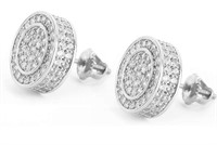 Cubic Zirconia Studs Earrings Sterling Silver