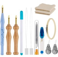 Punch Needle Embroidery Kits, Wooden Handle