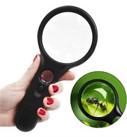 TESTED Magnifying Glass with 3 LED Light 3 X 45X