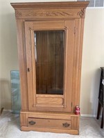 Antique Victorian lighted Armoire with glass