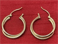 14k. Gold Pierced Earrings 1.73 Grams