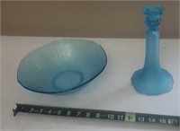 Blue Iridescent Glassware