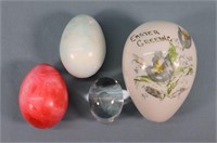 (4) Glass & Stone Eggs incl. Easter Egg