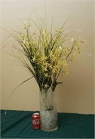 Glass Flower Vase with Artificial flowers