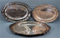 (3) Graduated Silverplate Platters