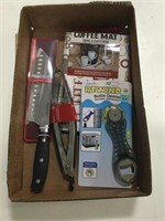 Coffee Mat, Tongs, Knife, Bottle Opener