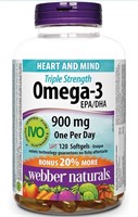 Sealed- Webber Naturals Omega-3, Triple