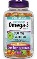 Sealed- Webber Naturals Omega-3 with Vitamin D3,