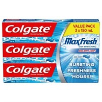 New Colgate Max Fresh Toothpaste, 3pk