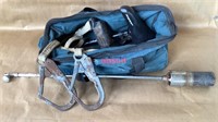 BOSCH BAG AND CONTENTS - BICYCLE SEAT, STRAPS, ETC