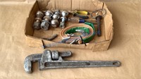 ALUMINUM PIPE WRENCH, TRAILER HITCH BALLS, TOW