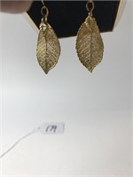 Gold colored leaf earrings