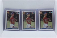 (3) 1991 Topps Chipper Jones Rookie Cards, #333