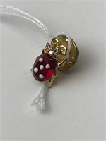 Red jewel lapel pin ladybug