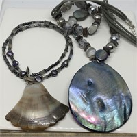 2PC SHELL THEMED NECKLACES