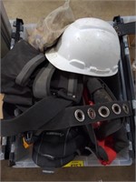 Lot of Utility Belts, Hard Hats, Knee Pads, and