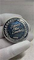 .999 1 oz Silver Round, 1986 Silver Plus Limited