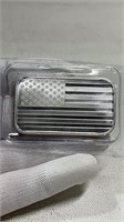 .999 1 oz Silver Bar, American Flag Motif