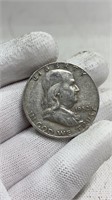 1952 D   Silver Franklin 1/2 Dollar