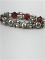 Silver colored ladybug bracelet