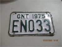 7" x 4" 1975 Motorbike Licence Plate