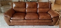 651- Beautiful Soft Brown Leather Couch #1
