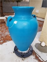 651-  Custom Turquoise Painted Large Ceramic Vase