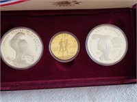 1984 Olympic Silver And Gold Coin Set