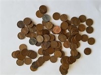 Lot Of 100 Various Wheat Pennies