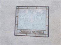 651-Christian Brother Leaded Glass Panel