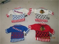 4 small 6" NHL Sweaters