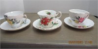 3 Cup and Saucers 2 Royal Vale , 1 Royal Albert ""