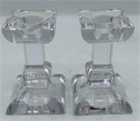 Pair of Vintage VILLEROY & BOCH Crystal Clear