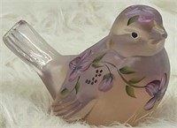 Fenton Art Glass Rosemilk Bird Figurine