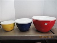 set of 3 Melamine Stackable Mixing Bowls
