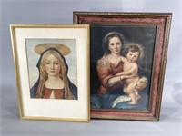 Two Framed Mary Pictures
