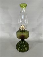 Green Glass Oil Lamp - 18"