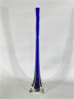 19" Blue Glass Vase