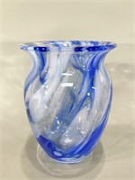 Swirled Blue Glass Vase