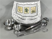 Large Stainless Bowl, Placemats, Utensils