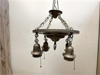 Hanging Antique Brass Light Fixture - As Is