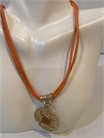 Orange rope necklace