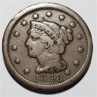 1848 Braided Hair Large Cent - 3,000 Exist