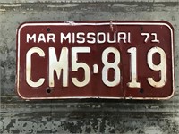 1971 Missouri plate
